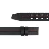 Double Prong Belt Without Buckle | Black Leather -Belt Shop Double Prong Belt Without Buckle Black Leather Wide Thick