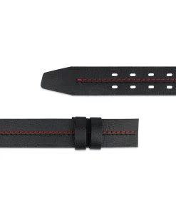 Double Prong Belt Without Buckle | Black Leather