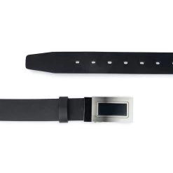 Belt Shop -Belt Shop Dress Mens Belt With Buckle Black Full Grain Leather 3