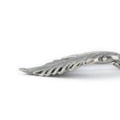 Womens White Belt With Silver Feather Buckle 17 Womens White Belt With Silver Feather Buckle -Belt Shop FETH30SILV 3 4