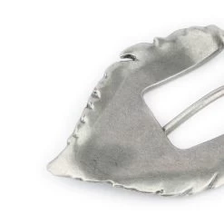 Womens White Belt With Silver Feather Buckle 20 Womens White Belt With Silver Feather Buckle -Belt Shop FETH30SILV 6 4