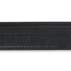 Golden Feather Buckle Black Belt For Ladies -Belt Shop FGST30VEEM 2 1