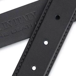 Feather Buckle Belt – Black Full Grain Leather -Belt Shop FGST30VEEM 3