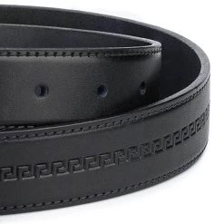 Feather Buckle Belt – Black Full Grain Leather -Belt Shop FGST30VEEM 4