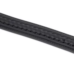 Lady Black Tooled Belt With Feather Buckle