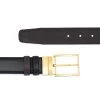Gold Buckle Black Belt For Men | Reversible To Brown -Belt Shop Gold Buckle Black Belt For Men Reversible to Brown Dress