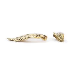 Gold Feather Belt Buckle 2 Piece Set