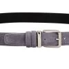 Gray Suede Belt Italian Buckle -Belt Shop Gray Suede Belt Italian Buckle On pants