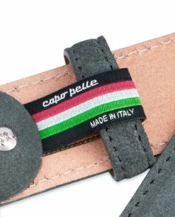 Gray Suede Belt By Capo Pelle -Belt Shop Gray Suede Belt Mens Belt loop keeper