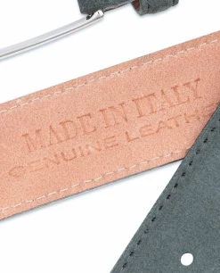 Gray Suede Belt By Capo Pelle -Belt Shop Gray Suede Belt Mens Made in Italy