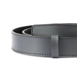 Gray Comfort Click Belt With Blue Buckle