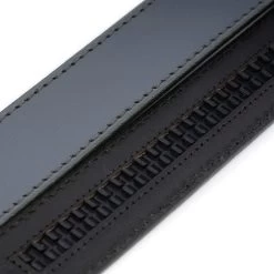 Gray Ratcheting Leather Belt With Grey Buckle -Belt Shop Grey Leather Strap for Ratchet Belt 005 1