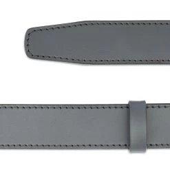Gray Mens Ratchet Belt With Lion Head Buckle -Belt Shop Grey Leather Strap for Ratchet Belt 006 10