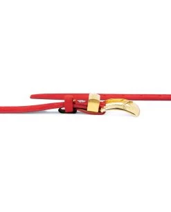 Ladies Red Suede Belt With Gold Buckle -Belt Shop Ladies Red Suede Belt with Gold Buckle 3
