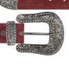Ladies Burgundy Suede Western Belt With Crystal Buckle -Belt Shop Ladies burgundy suede western belt with crystal buckle copy