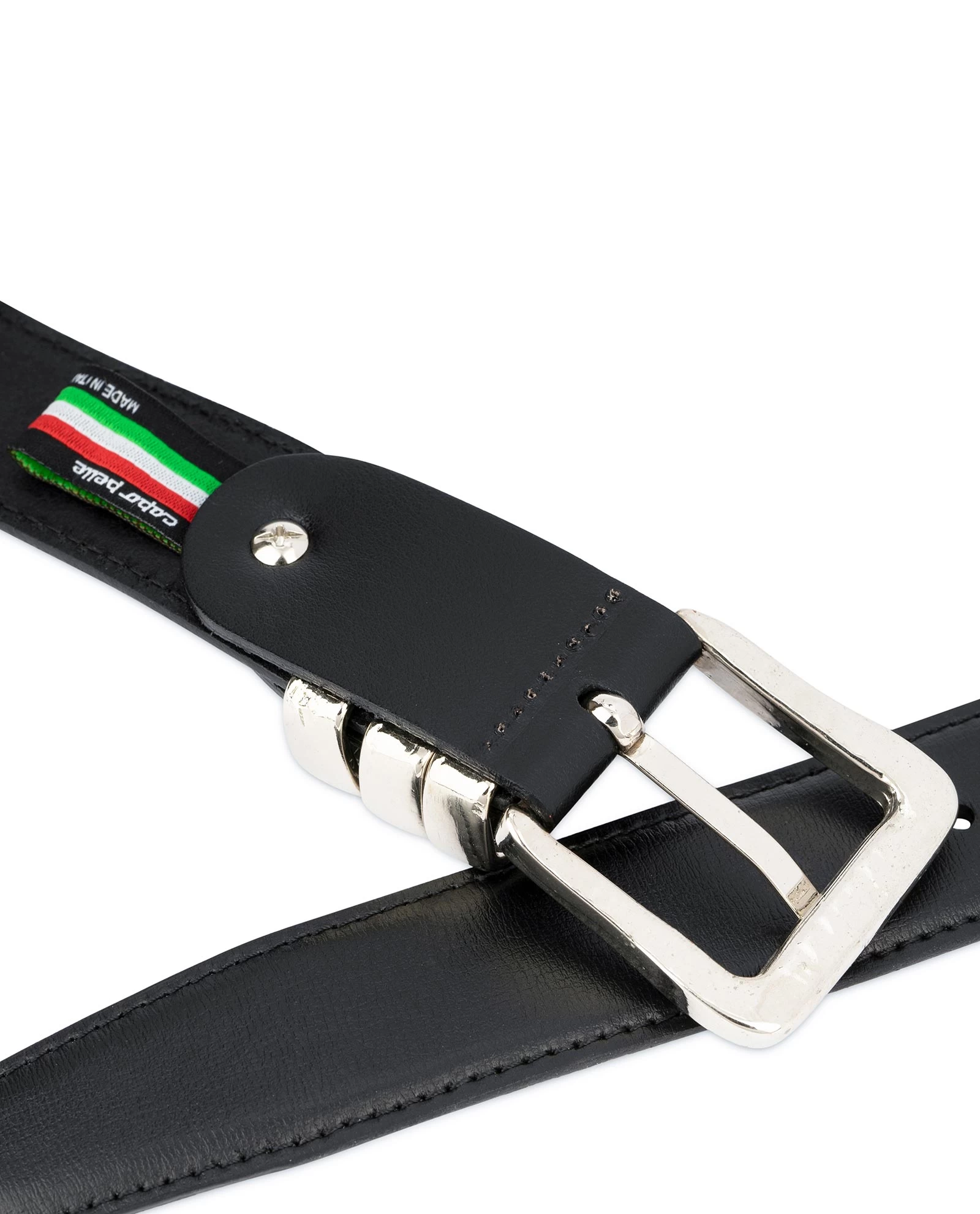 Leather Belt With Metal Loops | Black Leather 6 Leather Belt With Metal Loops | Black Leather - Image 4