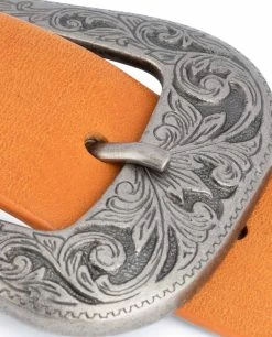 Light Brown Western Belt Mens | Veg Tan Leather -Belt Shop Light Brown Western Belt Mens Veg Tan Leather Floral engrave