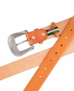 Light Brown Western Belt Mens | Veg Tan Leather -Belt Shop Light Brown Western Belt Mens Veg Tan Leather Heat emboss