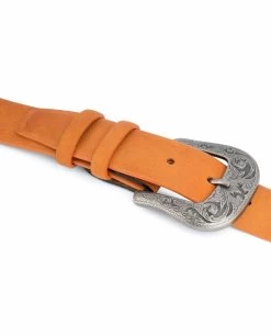 Light Brown Western Belt Mens | Veg Tan Leather -Belt Shop Light Brown Western Belt Mens Veg Tan Leather On pants