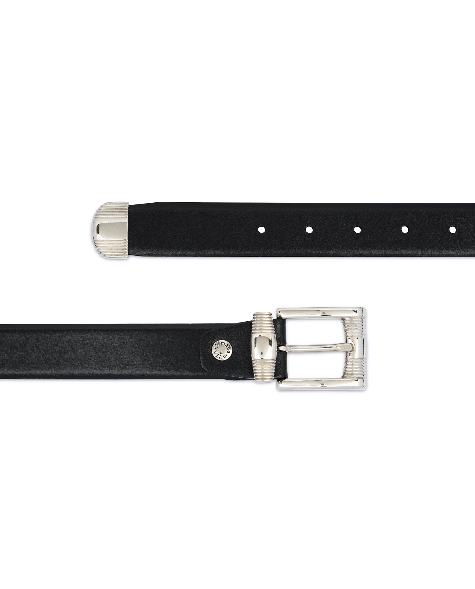 Men’s Belt With Metal Tip | Black Real Leather 3 Men’s Belt With Metal Tip | Black Real Leather