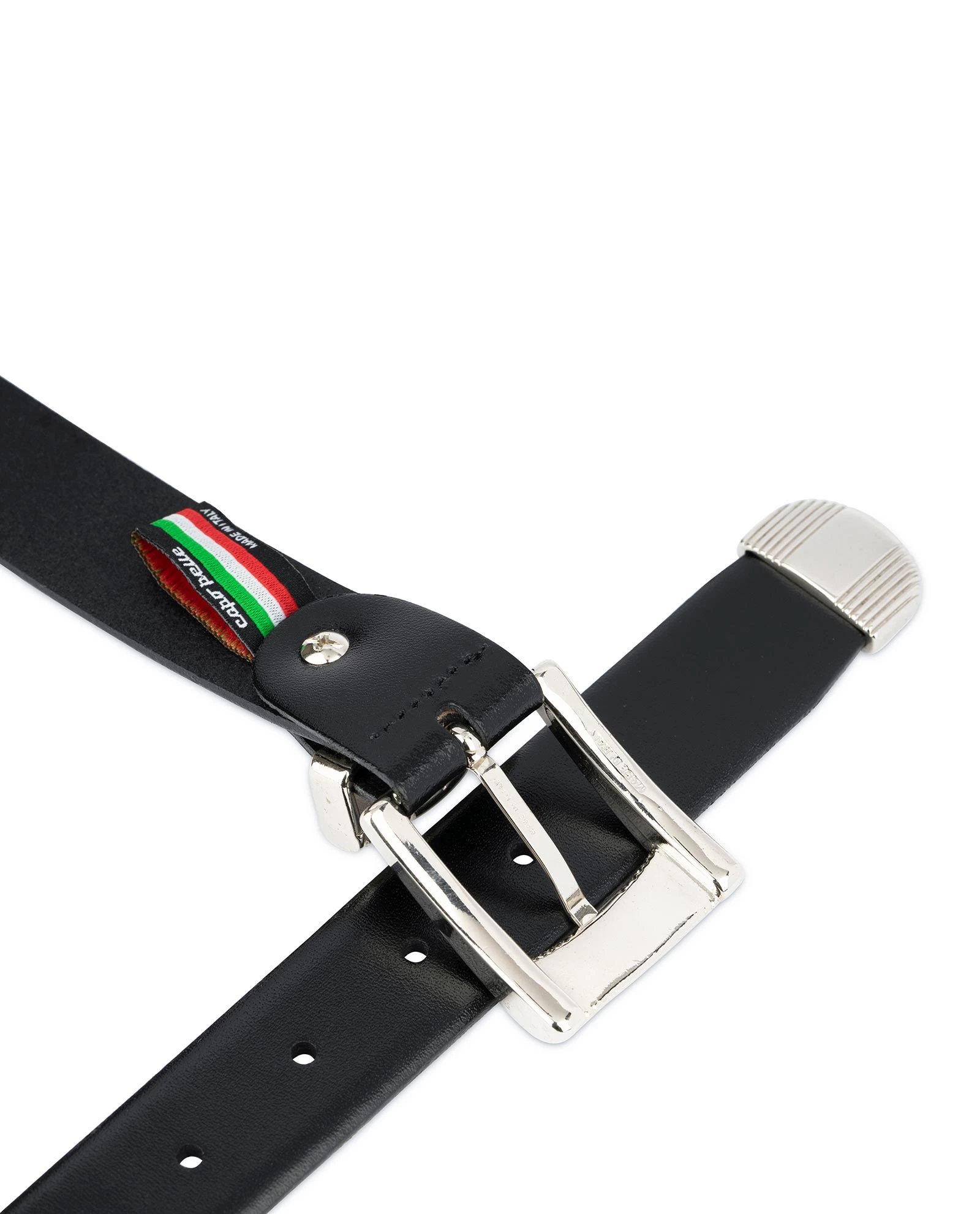 Men’s Belt With Metal Tip | Black Real Leather 5 Men’s Belt With Metal Tip | Black Real Leather - Image 3