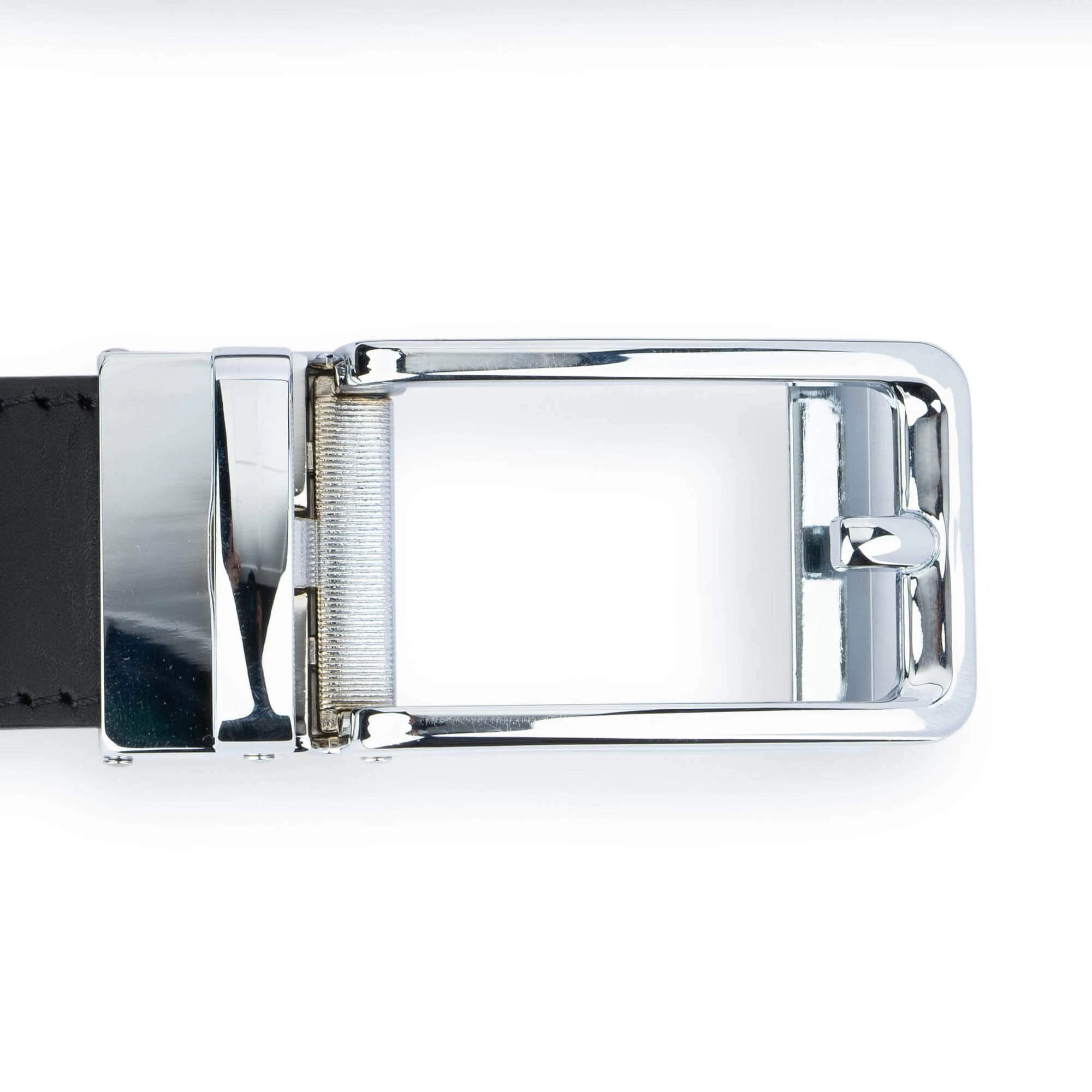 Mens Black Click Belt Silver With Automatic Buckle 4 Mens Black Click Belt Silver With Automatic Buckle - Image 2