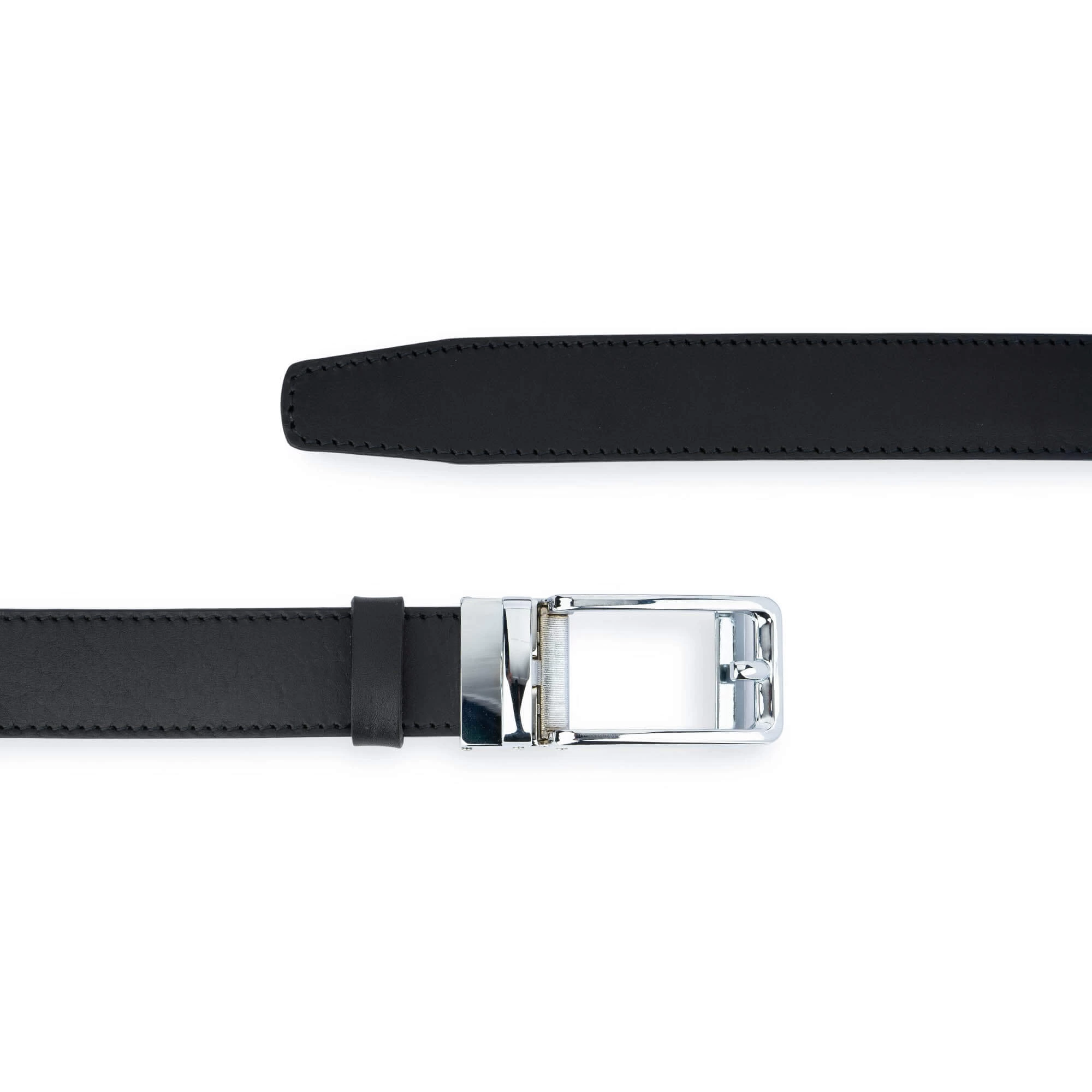Mens Black Click Belt Silver With Automatic Buckle 5 Mens Black Click Belt Silver With Automatic Buckle - Image 3