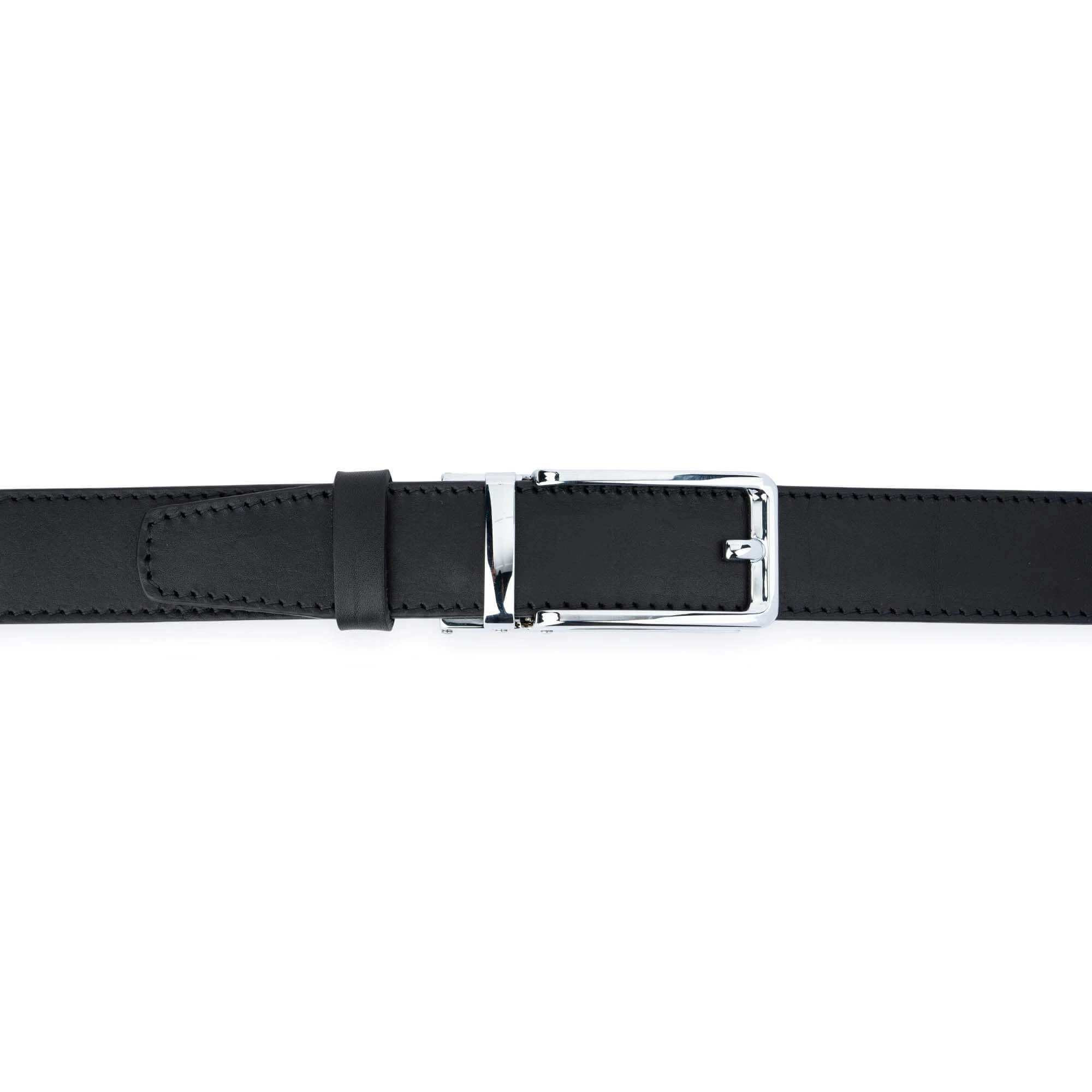 Mens Black Click Belt Silver With Automatic Buckle 7 Mens Black Click Belt Silver With Automatic Buckle - Image 5