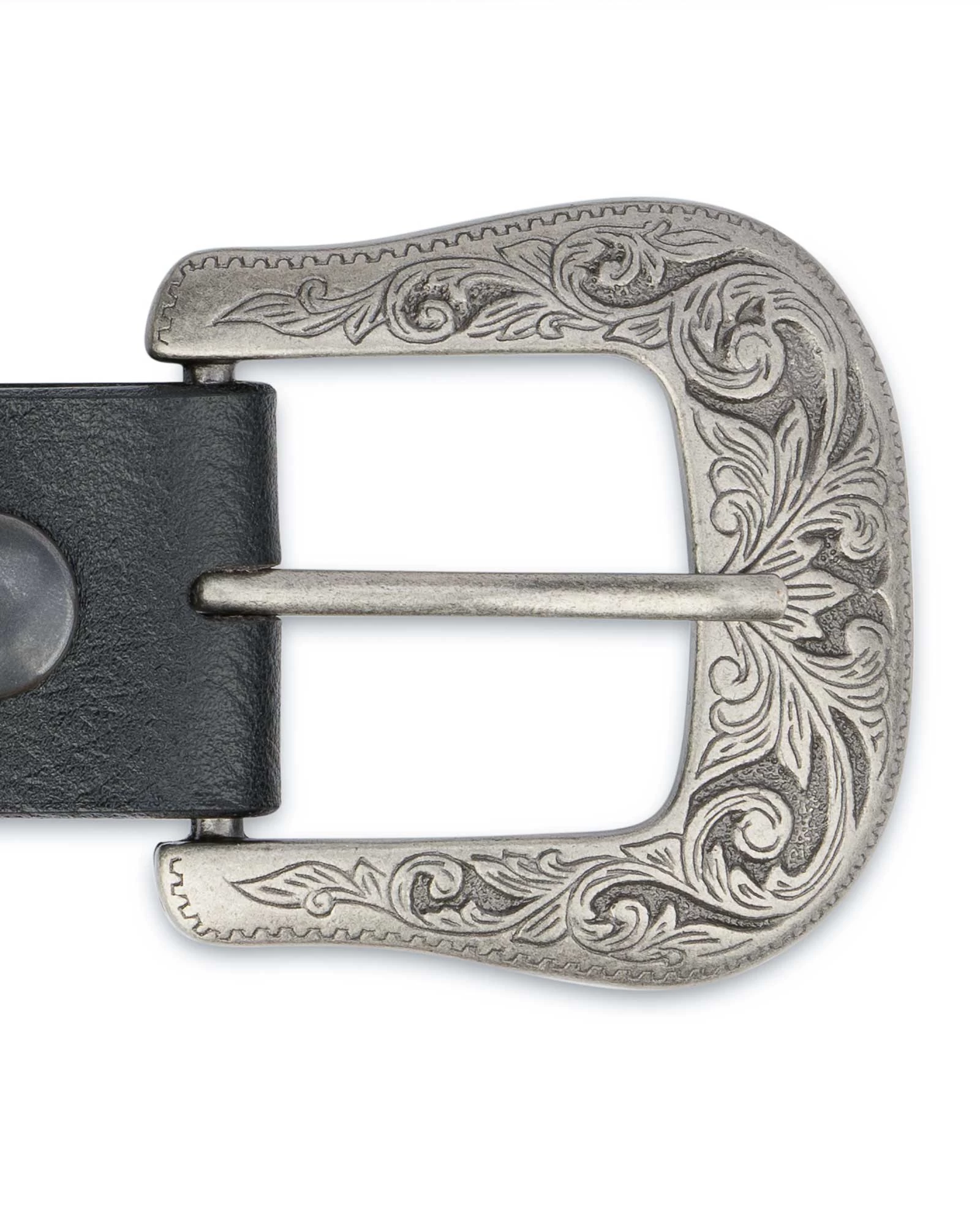Mens’ Black Western Belt With Removable Buckle 4 Mens’ Black Western Belt With Removable Buckle - Image 2
