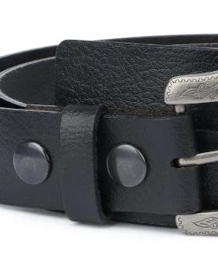 Mens’ Black Western Belt With Removable Buckle 16 Mens’ Black Western Belt With Removable Buckle -Belt Shop Mens Black Western Belt with Removable Buckle Calfskin