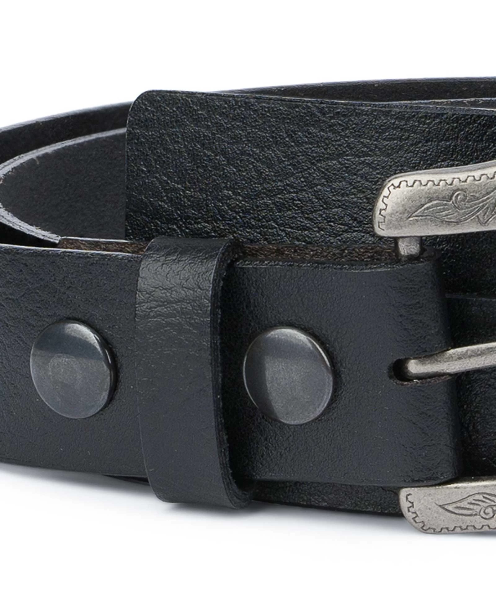 Mens’ Black Western Belt With Removable Buckle 8 Mens’ Black Western Belt With Removable Buckle - Image 6