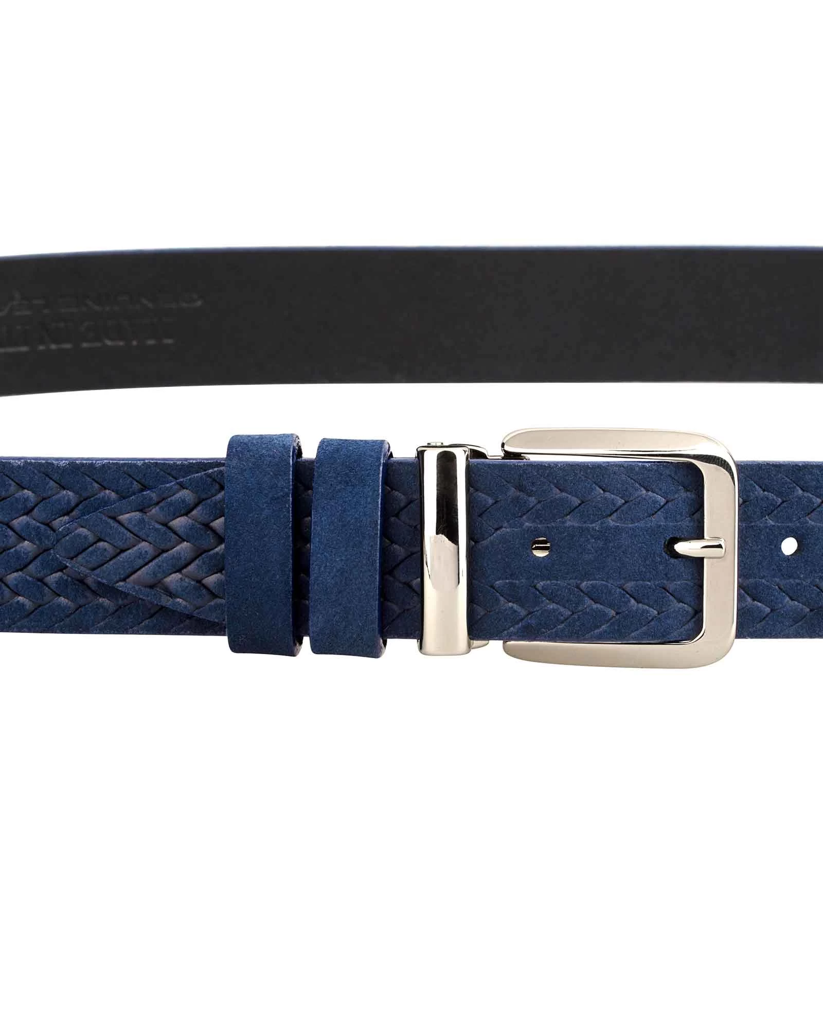 Blue Suede Men’s Braided Belt 4 Blue Suede Men’s Braided Belt - Image 2