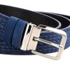 Blue Suede Men’s Braided Belt 1 Blue Suede Men’s Braided Belt -Belt Shop Mens Braided Belt Italian Buckle Zoom