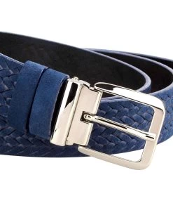 Blue Suede Men’s Braided Belt