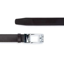 Mens Brown Comfort Click Belt With Silver Buckle -Belt Shop Mens Brown Comfort Click Belt With Silver Buckle 4