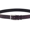 Purple Leather Belt For Men 35 Mm -Belt Shop Mens Burgundy Cowhide Belt On jeans