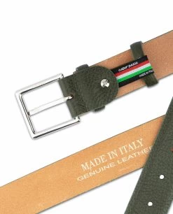 Men’s Forest Green Leather Belt -Belt Shop Mens Forest Green Leather Belt 5