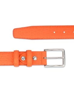 Men’s Orange Belt | Pebbled Italian Leather