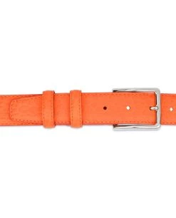 Men’s Orange Belt | Pebbled Italian Leather -Belt Shop Mens Orange Belt Pebbled Italian Leather On pants