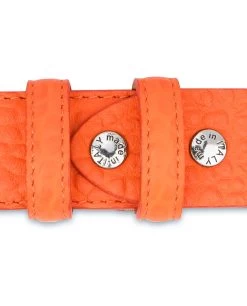 Men’s Orange Belt | Pebbled Italian Leather -Belt Shop Mens Orange Belt Pebbled Italian Leather Screws