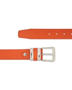 Men’s Orange Belt With Western Buckle