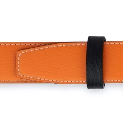 Mens Orange Vegan Belt With Stainless Steel Buckle -Belt Shop Mens Orange Vegan Belt With Stainless Steel Buckle 5