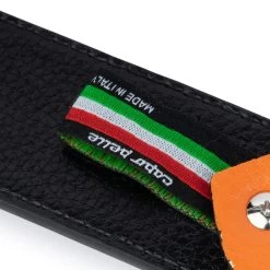 Mens Orange Vegan Belt With Stainless Steel Buckle -Belt Shop Mens Orange Vegan Belt With Stainless Steel Buckle 7