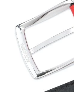 Good Presents For Boyfriends | Red Leather Belt -Belt Shop Mens Red Leather Belt Black Stitching Italian buckle