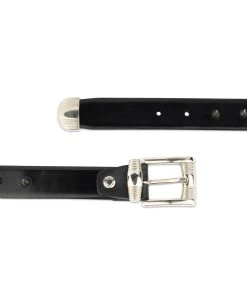 Mens Spiked Belt In Black Leather -Belt Shop Mens Spiked Belt in Black Leather Emo Goth Punk Style 3