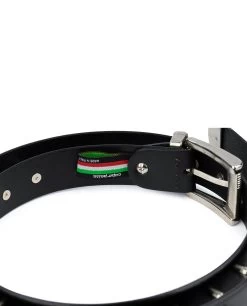 Mens Spiked Belt In Black Leather -Belt Shop Mens Spiked Belt in Black Leather Emo Goth Punk Style 6