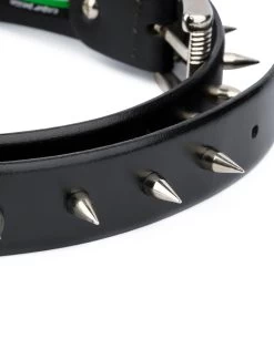 Mens Spiked Belt In Black Leather -Belt Shop Mens Spiked Belt in Black Leather Emo Goth Punk Style 7