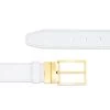 Mens White Belt With Gold Buckle | Genuine Leather 1 Mens White Belt With Gold Buckle | Genuine Leather -Belt Shop Mens White Belt With Gold Buckle Genuine Leather For jeans