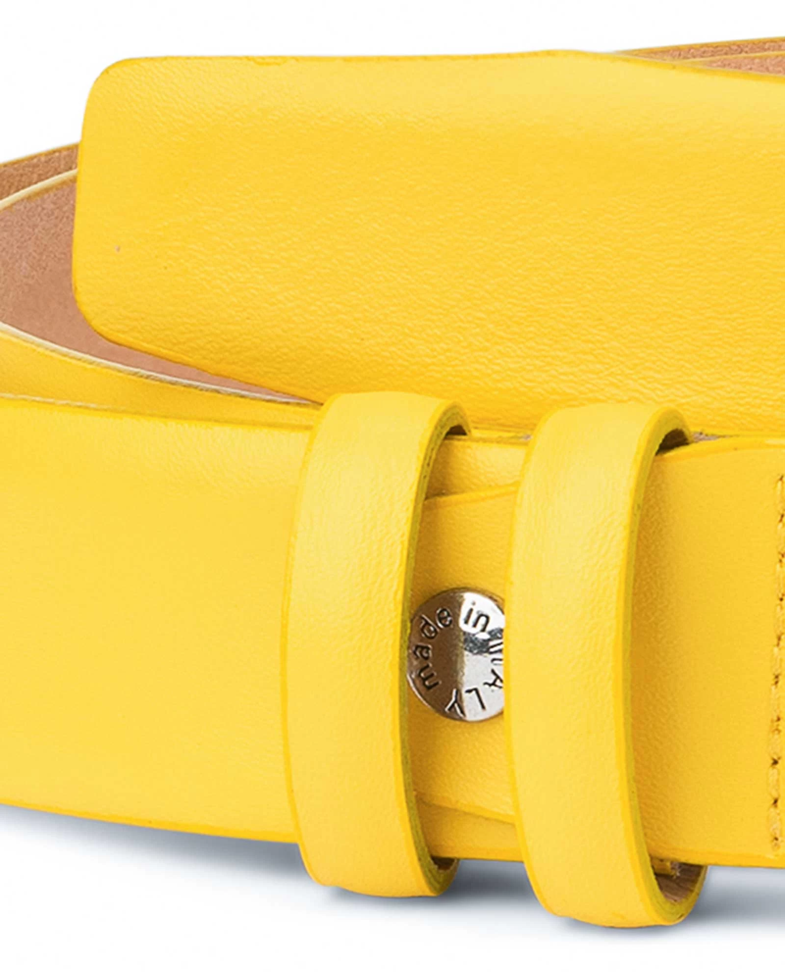 Men’s Yellow Leather Belt | For Jeans 6 Men’s Yellow Leather Belt | For Jeans - Image 4