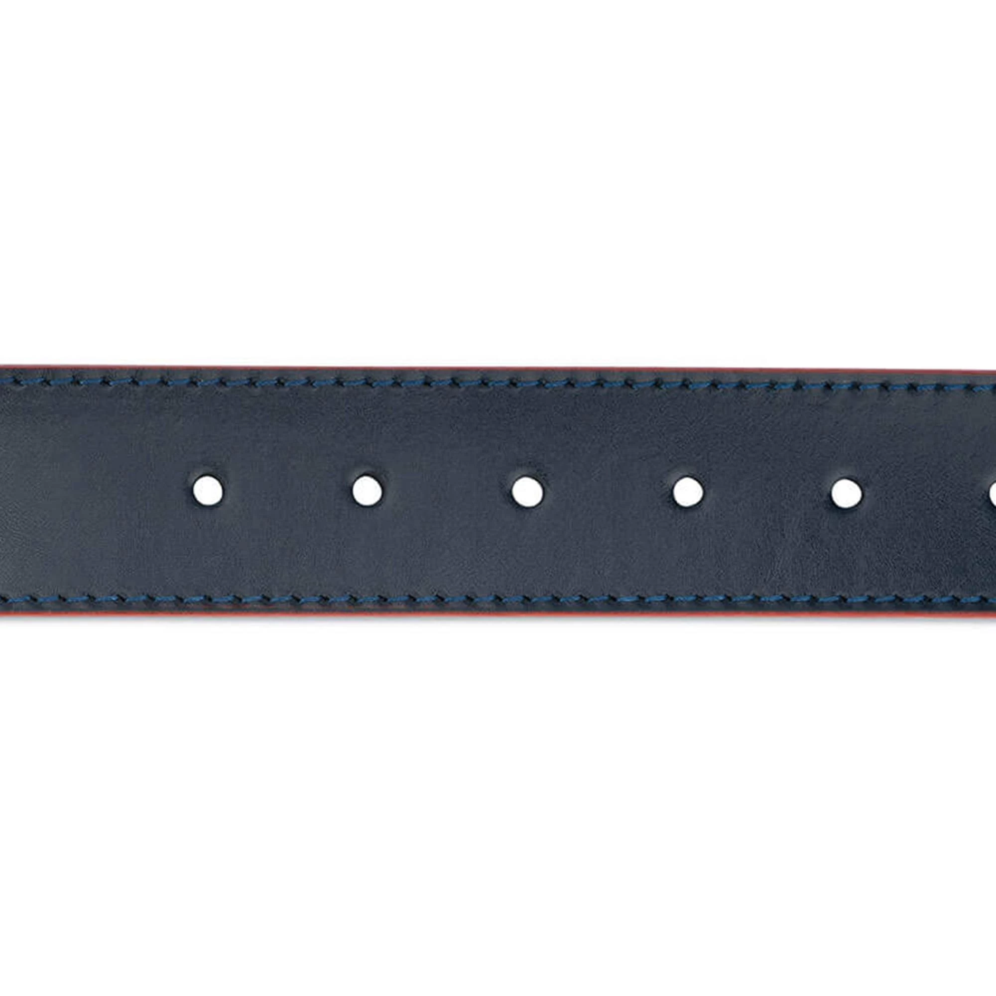 Wide Mens Blue Western Belt With Silver Buckle 6 Wide Mens Blue Western Belt With Silver Buckle - Image 4
